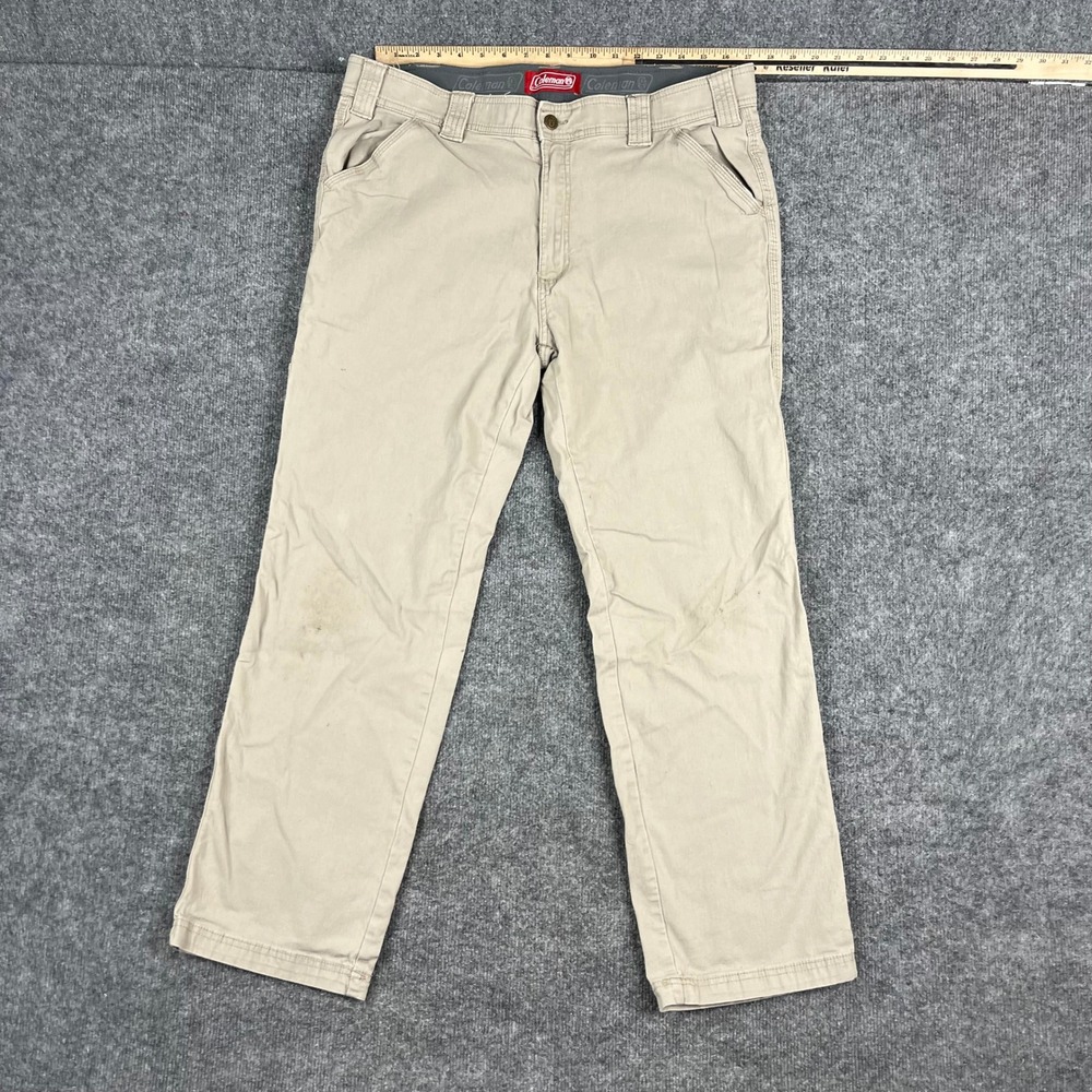 Coleman Pants Mens‎ Size 36/32 Tan Canvas Straight Leg Utility Work Outdoors